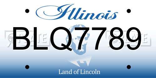 BLQ7789 Illinois License Plate
