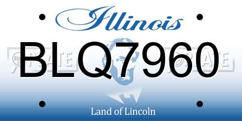 BLQ7960 Illinois License Plate
