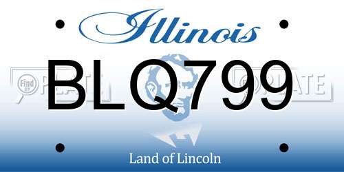 BLQ799 Illinois License Plate