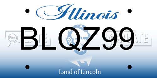 BLQZ99 Illinois License Plate