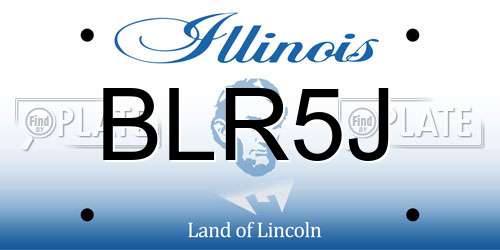 BLR5J Illinois License Plate