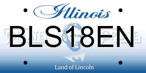 BLS18EN Illinois License Plate