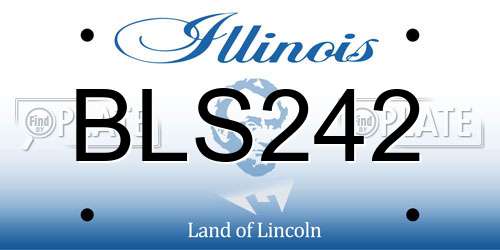 BLS242 Illinois License Plate