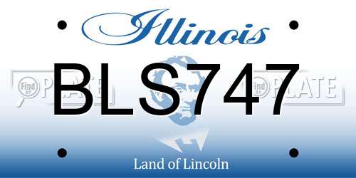 BLS747 Illinois License Plate