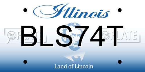 BLS74T Illinois License Plate