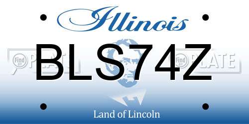 BLS74Z Illinois License Plate