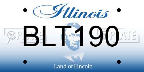 BLT190 Illinois License Plate
