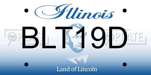 BLT19D Illinois License Plate
