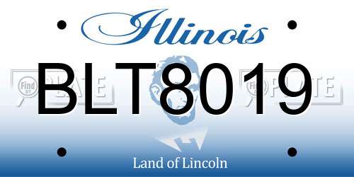 BLT8019 Illinois License Plate