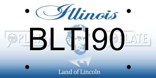 BLTI90 Illinois License Plate