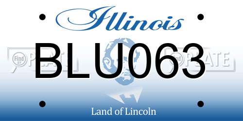 BLU063 Illinois License Plate