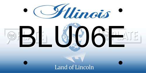 BLU06E Illinois License Plate