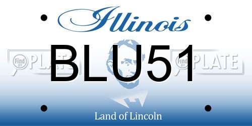 BLU51 Illinois License Plate