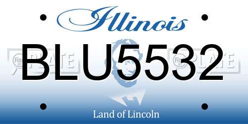 BLU5532 Illinois License Plate