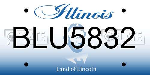 BLU5832 Illinois License Plate