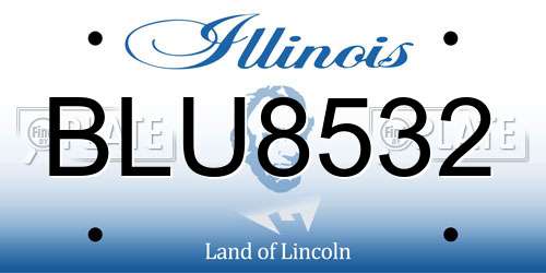 BLU8532 Illinois License Plate