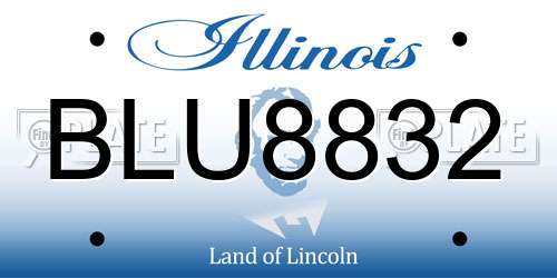 BLU8832 Illinois License Plate