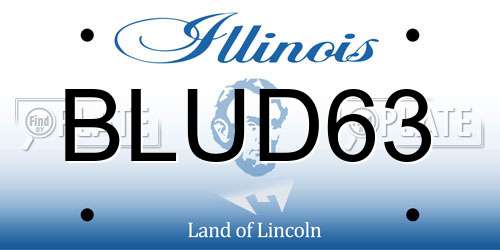 BLUD63 Illinois License Plate