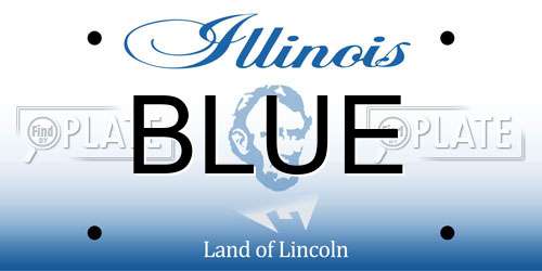 BLUE Illinois License Plate
