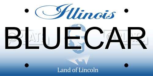 BLUECAR Illinois License Plate