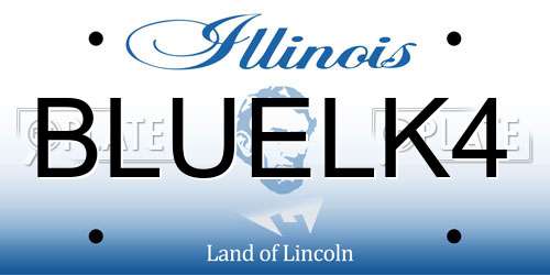 BLUELK4 Illinois License Plate
