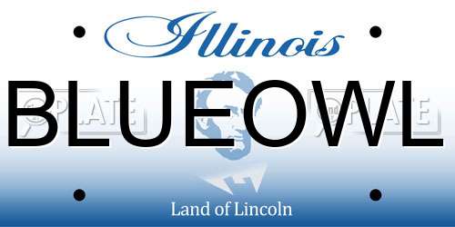 BLUEOWL Illinois License Plate
