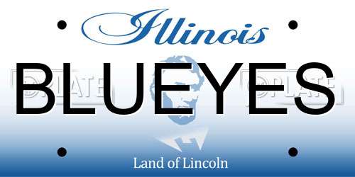 BLUEYES Illinois License Plate
