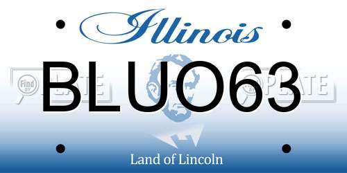 BLUO63 Illinois License Plate