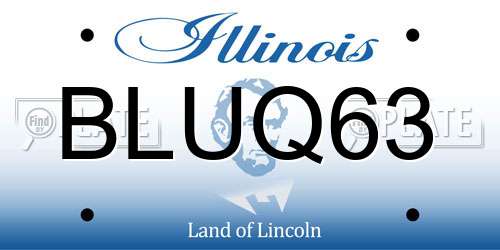 BLUQ63 Illinois License Plate