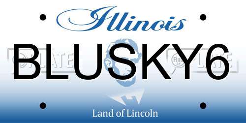 BLUSKY6 Illinois License Plate