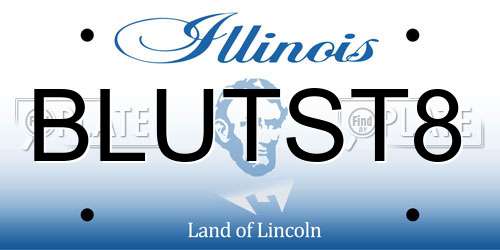 BLUTST8 Illinois License Plate