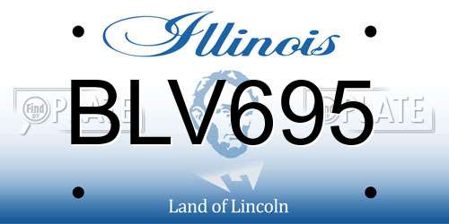BLV695 Illinois License Plate