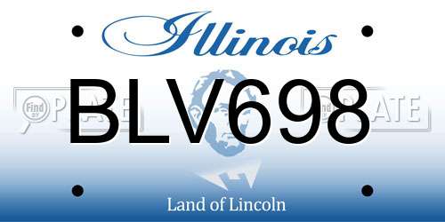BLV698 Illinois License Plate