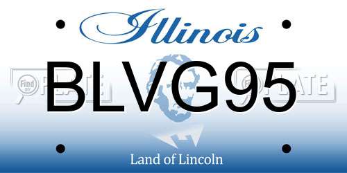 BLVG95 Illinois License Plate