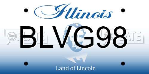 BLVG98 Illinois License Plate