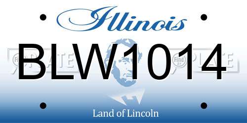 BLW1014 Illinois License Plate