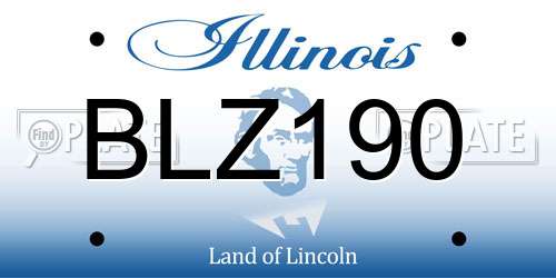 BLZ190 Illinois License Plate
