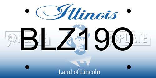 BLZ19O Illinois License Plate