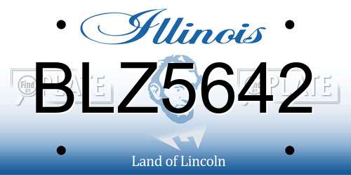 BLZ5642 Illinois License Plate