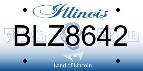 BLZ8642 Illinois License Plate