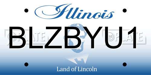BLZBYU1 Illinois License Plate