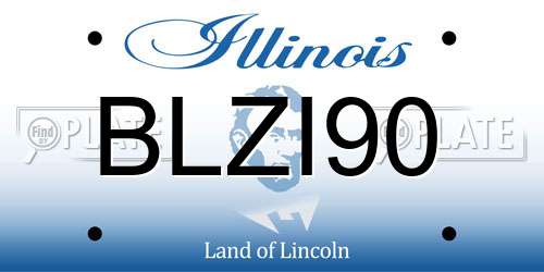 BLZI90 Illinois License Plate