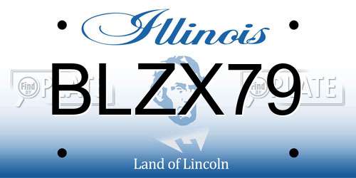BLZX79 Illinois License Plate