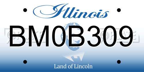 BM0B309 Illinois License Plate