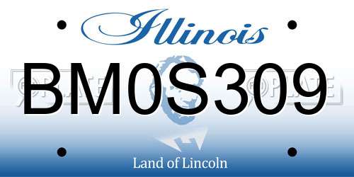BM0S309 Illinois License Plate