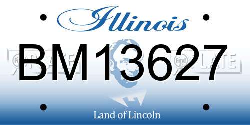 BM13627 Illinois License Plate