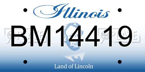 BM14419 Illinois License Plate