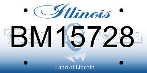 BM15728 Illinois License Plate