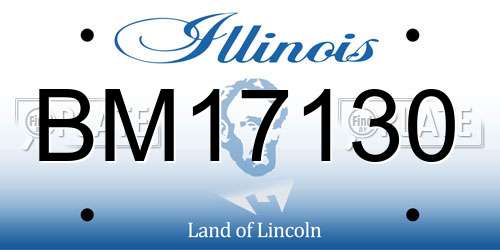 BM17130 Illinois License Plate