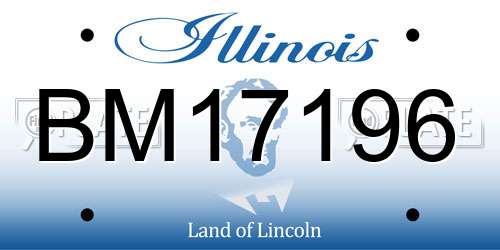BM17196 Illinois License Plate